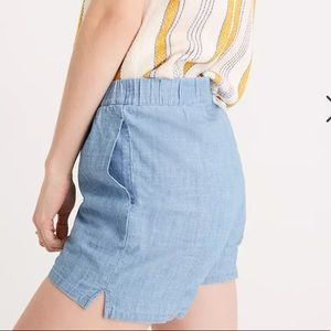 Madewell Chambray Pull-on Shorts